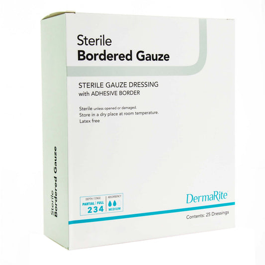 Island Dressing DermaRite® Bordered Gauze 4 X 5 Inch Rectangle Sterile - 11450
