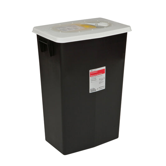 RCRA Waste Container SharpSafety™ Black Base 26 H X 12-3/4 D X 18-1/4 W Inch Vertical Entry 18 Gallon - 8618RC