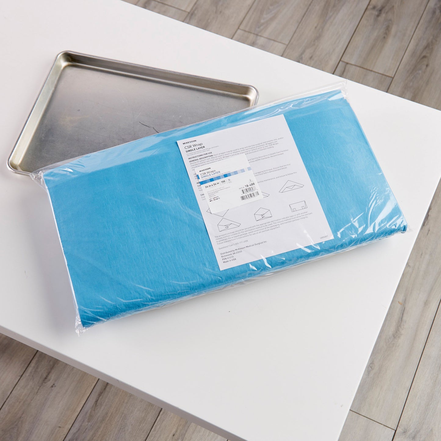 McKesson Single Layer Sterilization Wrap, 24 x 24 Inch 18-488