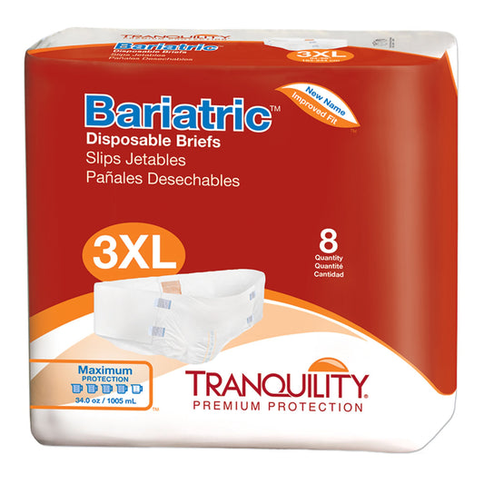 Unisex Adult Incontinence Brief Tranquility® Bariatric 3X-Large Disposable Heavy Absorbency - 2190