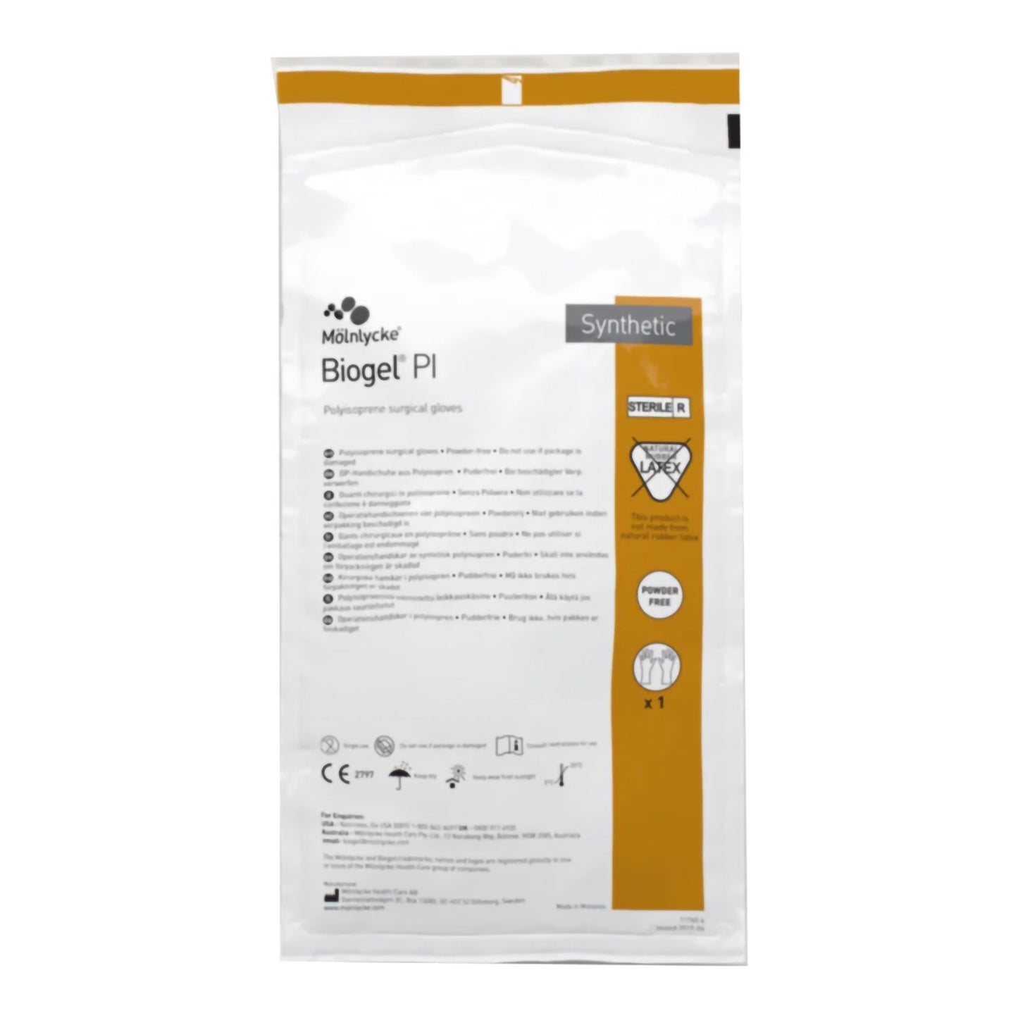 Biogel® PI Polyisoprene Surgical Glove, Size 7.5, Straw Color 40875