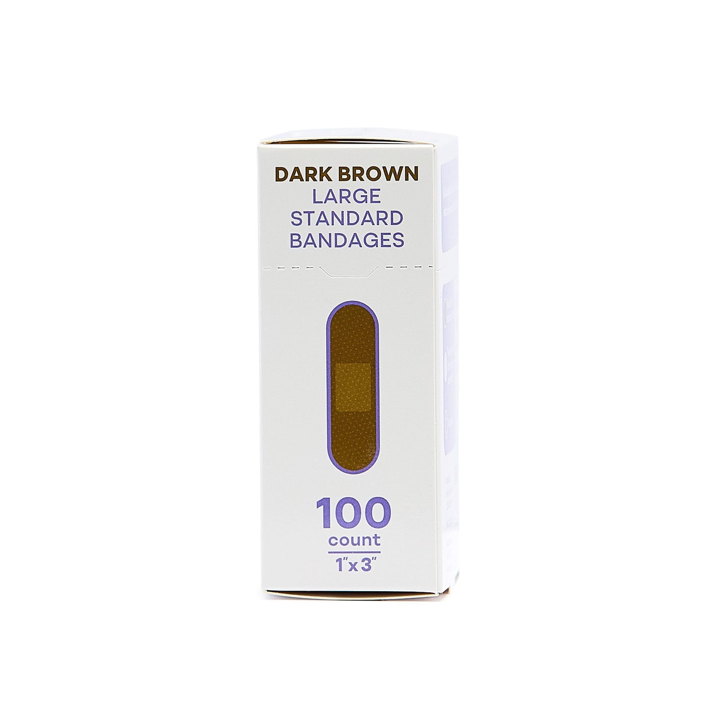 Tru-Colour Skin Tone Shade Fabric Bandage Adhesive Strip, Dark Brown, 1 x 3 Inch TCB-PLS100