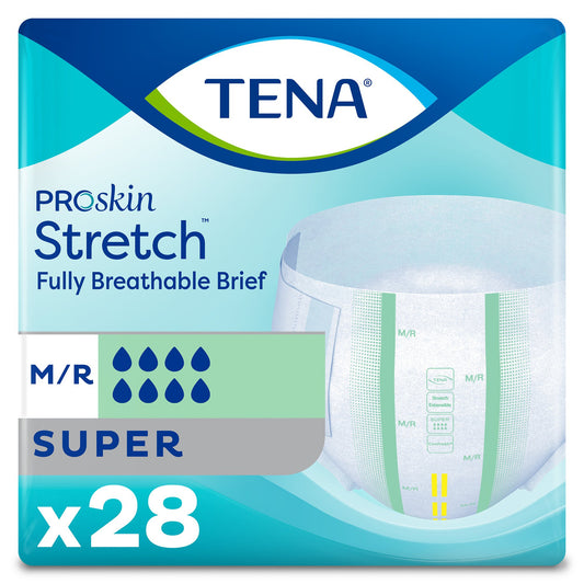 Unisex Adult Incontinence Brief TENA ProSkin Stretch™ Super Medium Disposable Heavy Absorbency - 67902