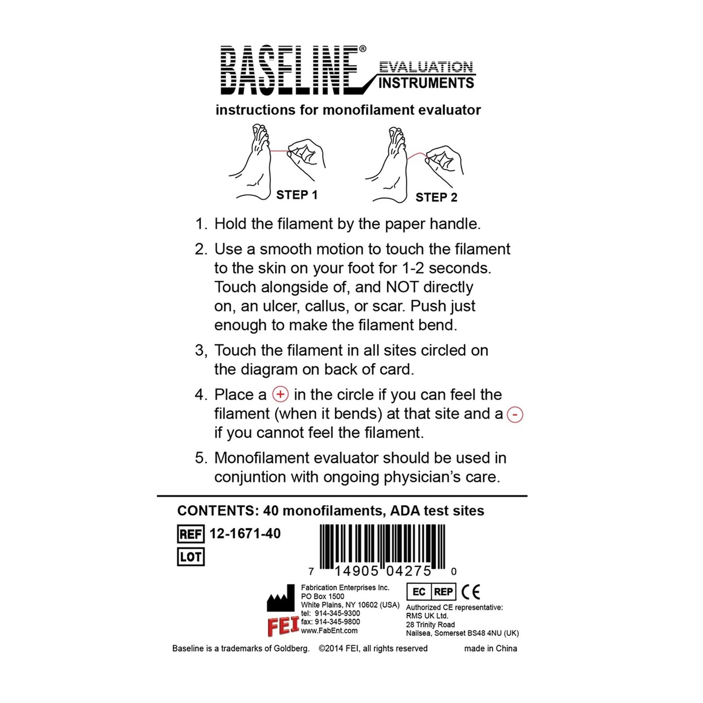 Baseline® Tactile™ Monofilaments 12-1671-40