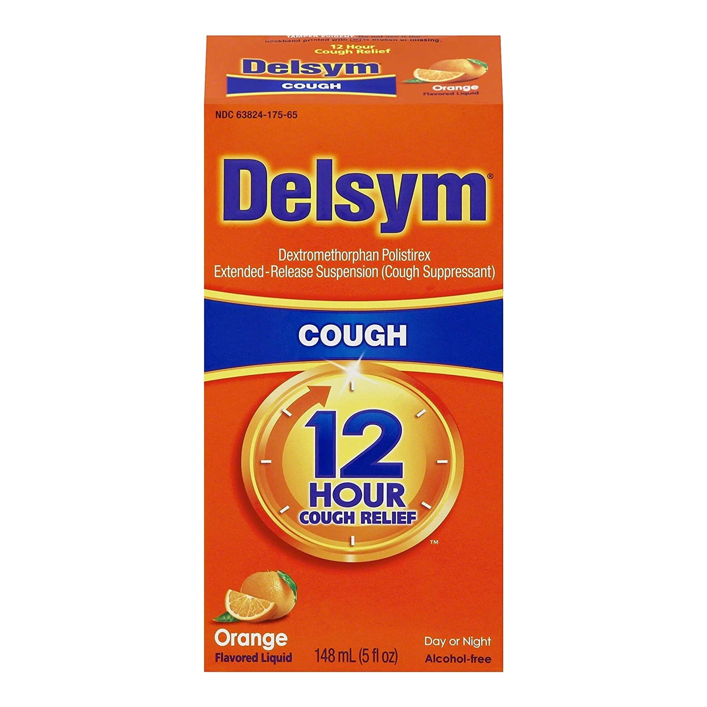 Reckitt Benckiser Delsym Dextromethorphan Cold and Cough Relief 63824017565, 1 Each
