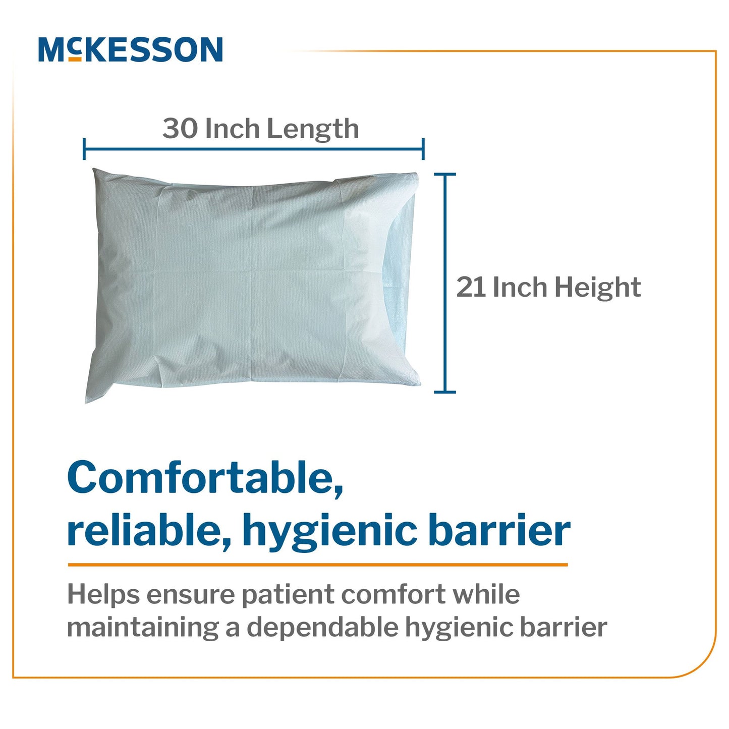 Pillowcase McKesson Standard Blue Disposable 16-JCPM8