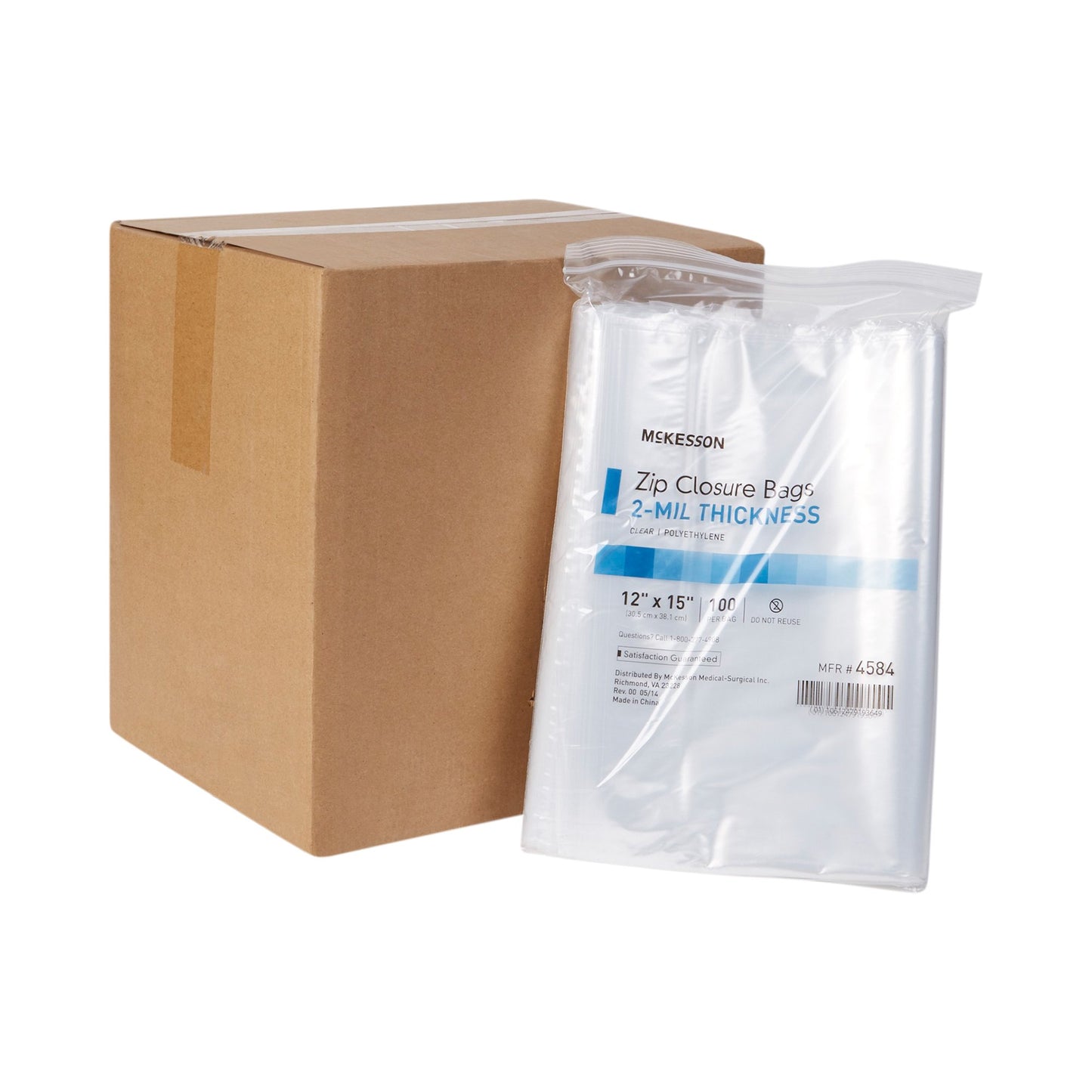 McKesson Zip Closure Bag, 12 X 15 Inches 4584