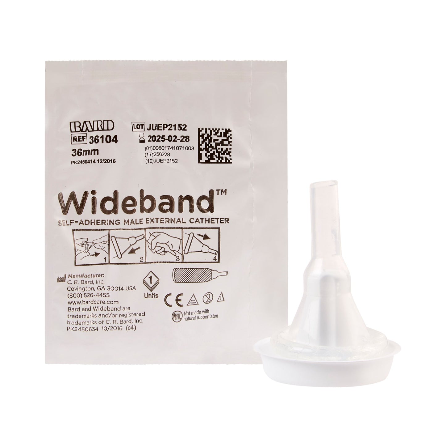 Male External Catheter Wide Band® Self-Adhesive Band Silicone Large - 36104