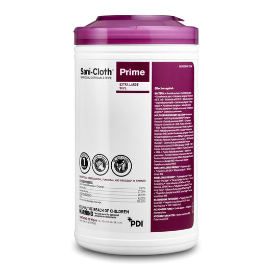 Surface Disinfectant Cleaner Sani-Cloth® Prime Premoistened Germicidal Manual Pull Wipe 70 Count Canister Alcohol Scent NonSterile - P24284