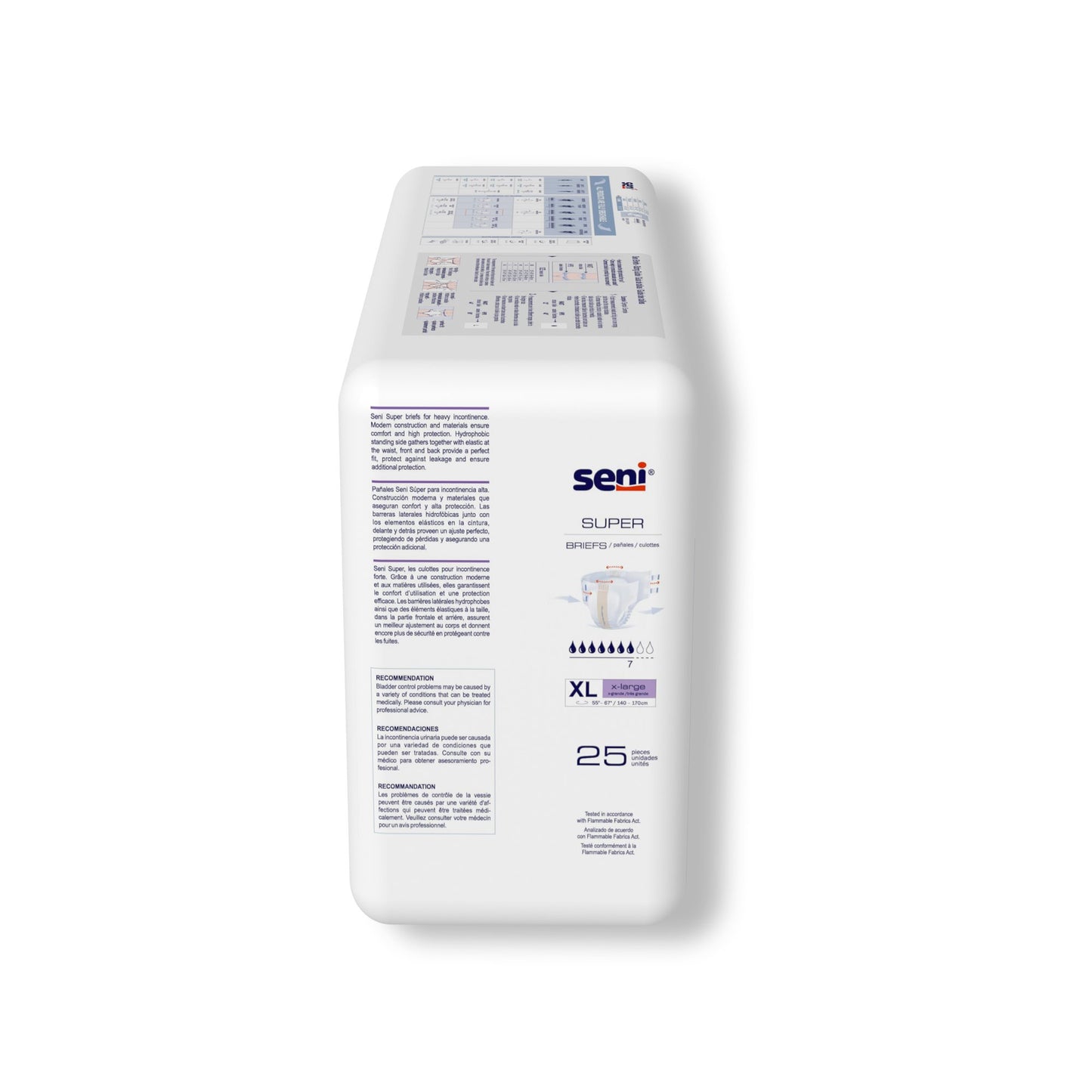 Seni® Super Heavy Absorbency Incontinence Brief, Extra Large S-XL25-BS1