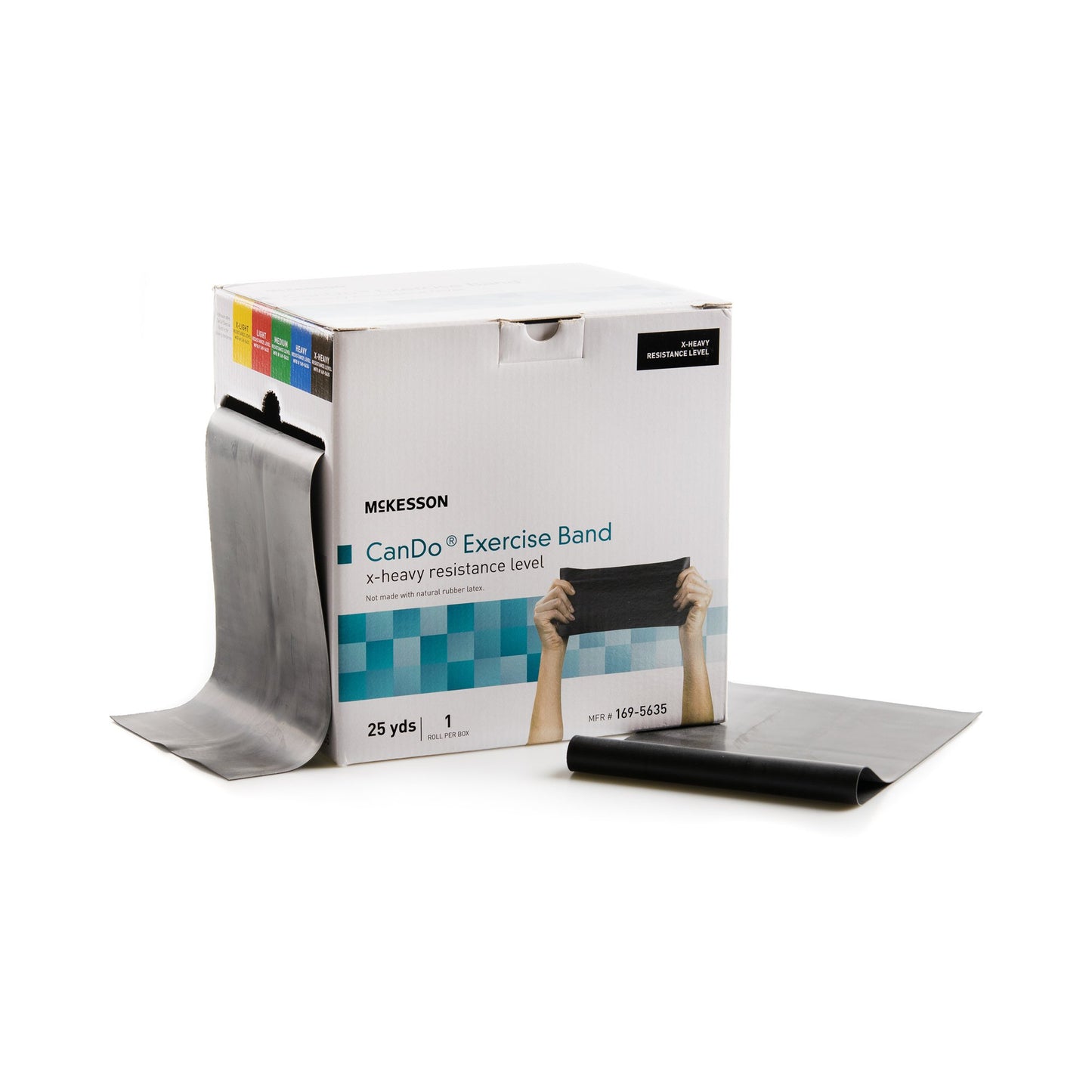 McKesson Exercise Resistance Band, Black, 5" x 25 Yard, Extra-Heavy Resistance 169-5635
