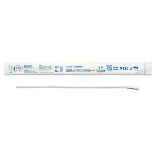 Urethral Catheter Cure Catheter® Coude Tip Uncoated PVC 12 Fr. 16 Inch - M12C