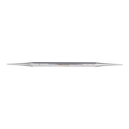 Excavator Curette McKesson Argent™ 5-1/2 Inch Length Double-ended Solid Octagon Handle 1.5 mm Tip / 2 mm Tip Straight Fenestrated Round Cup Tip - 43-1