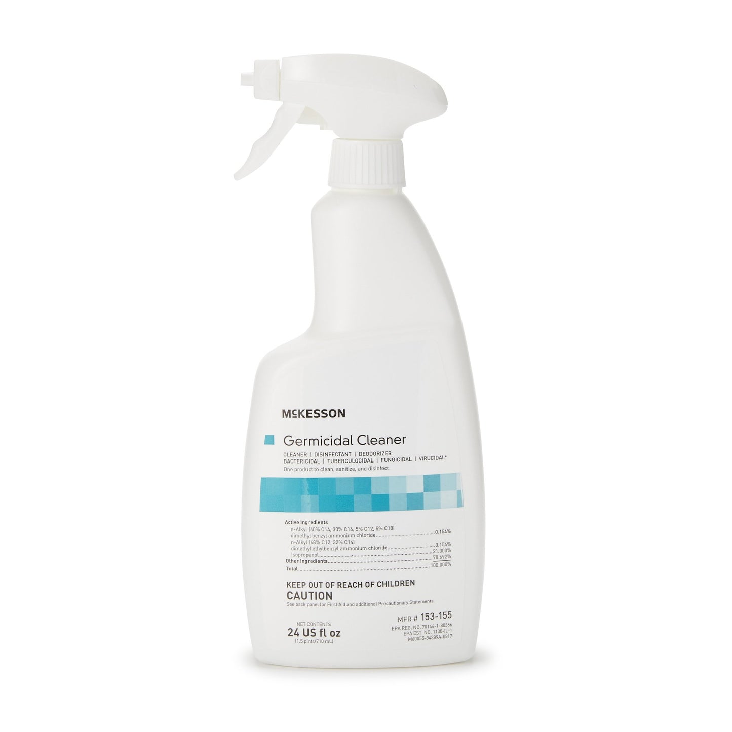 McKesson Germicidal Surface Disinfectant Cleaner, 24-ounce spray bottle 153-155