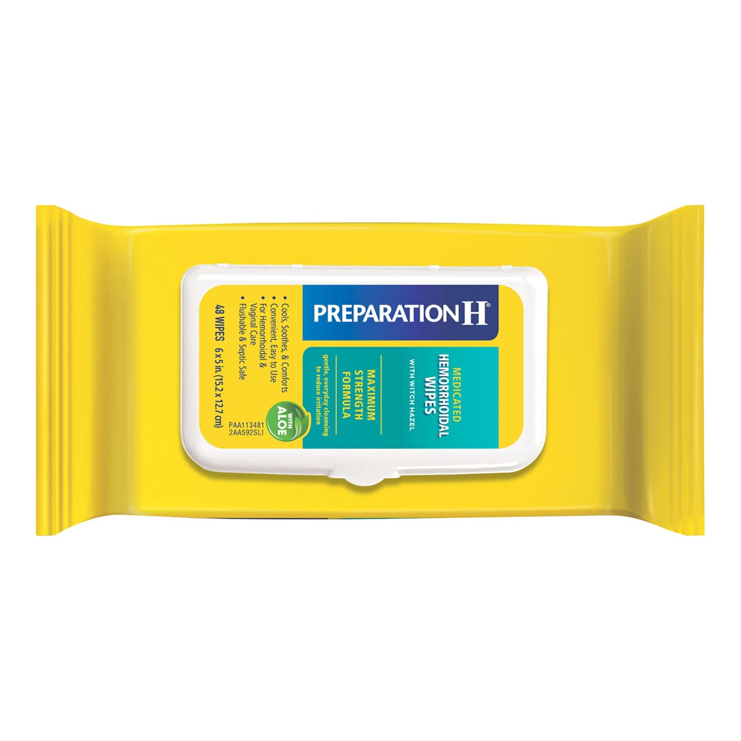 Preparation H® Medicated Hemorrhoidal Wipes w/ Witch Hazel & Aloe, Max Strength 00573055620