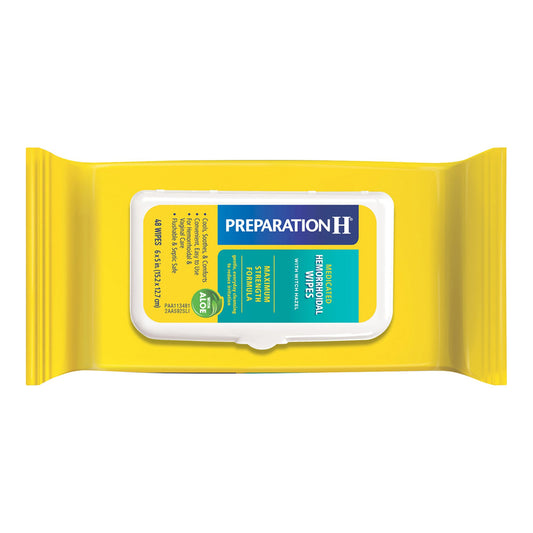 Preparation H® Medicated Hemorrhoidal Wipes w/ Witch Hazel & Aloe, Max Strength 00573055620