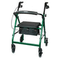 McKesson Folding Aluminum Four-Wheel Rollator, Green 146-R726GR