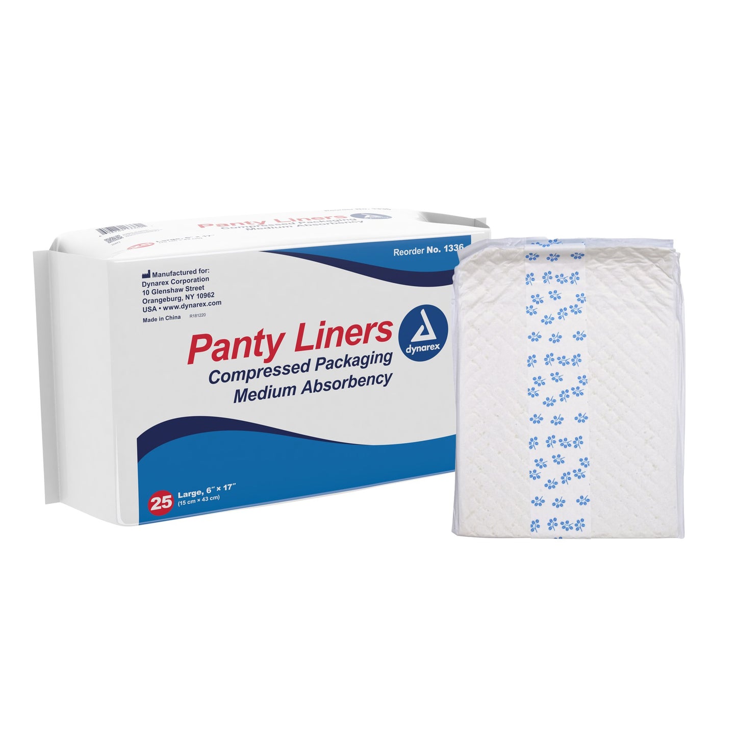 Dynarex® Medium Absorbency Bladder Control Pad, 6 x 17 Inch 1336