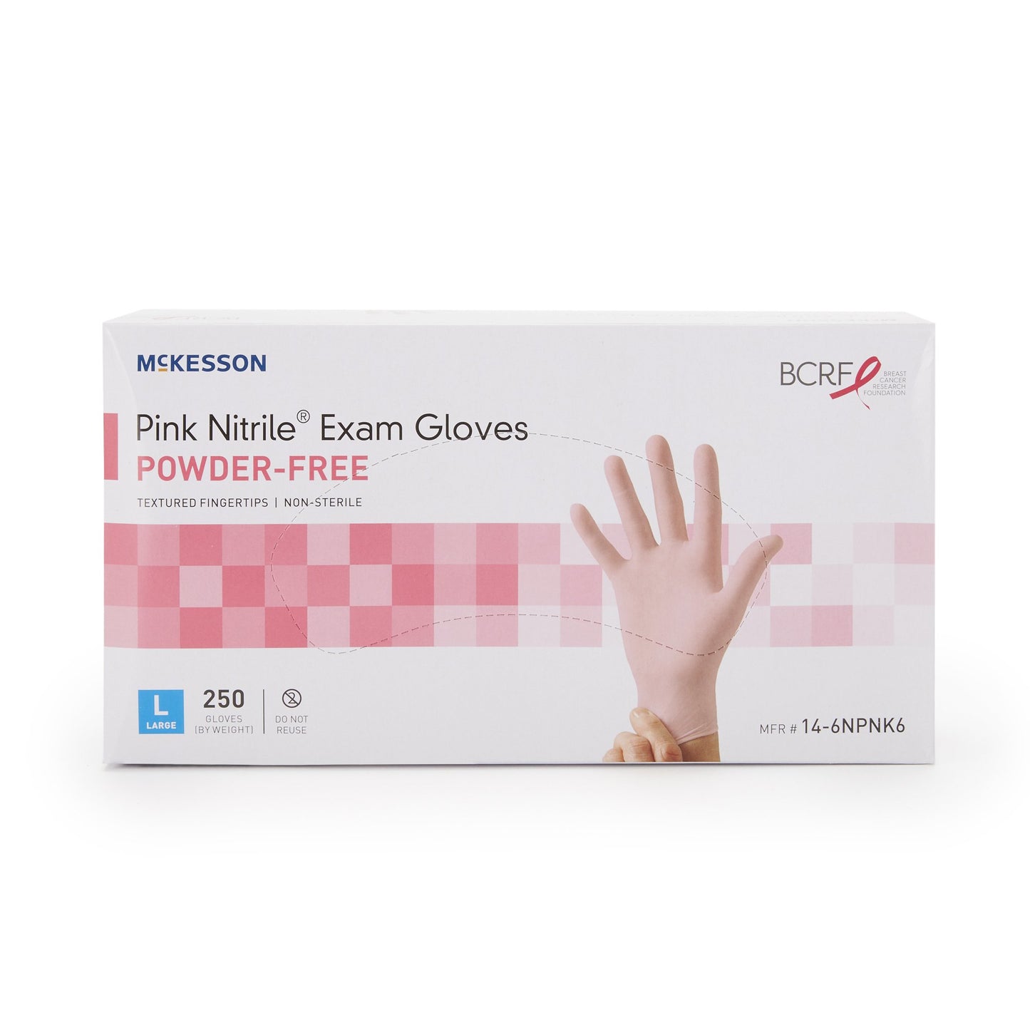 McKesson Pink Nitrile® Nitrile Exam Glove, Large, Pink 14-6NPNK6