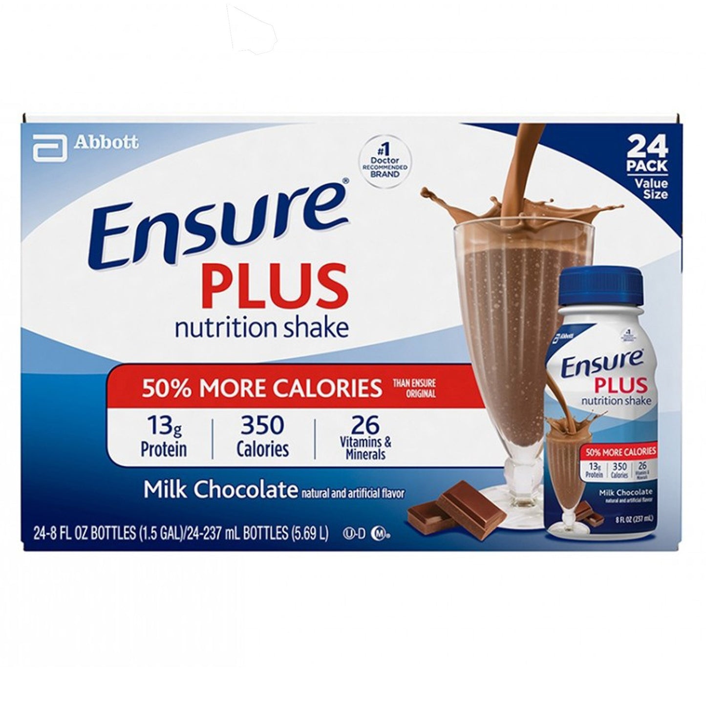 Ensure® Plus Therapeutic Nutrition, Chocolate, 8-ounce bottle 58299