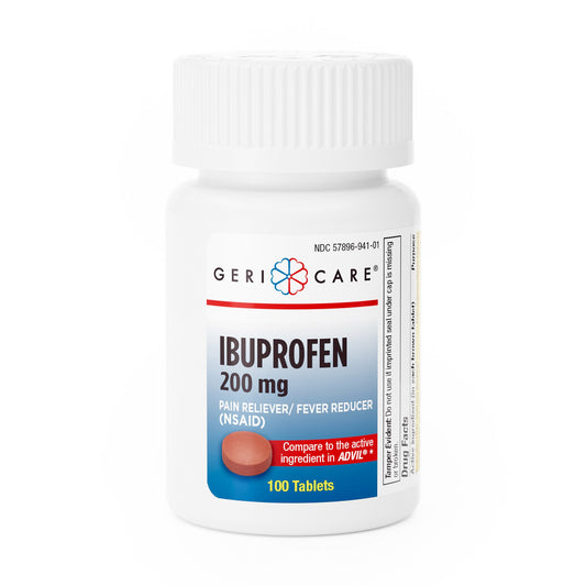 Geri-Care® 200mg Ibuprofen Tablets, Pain Reliever, Fever Reducer 941-01-GCP