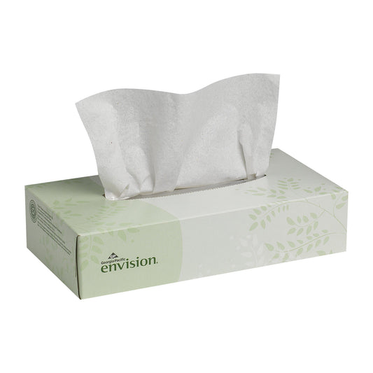 Facial Tissue Envision® White 8 X 8-3/10 Inch 100 Count - 47410