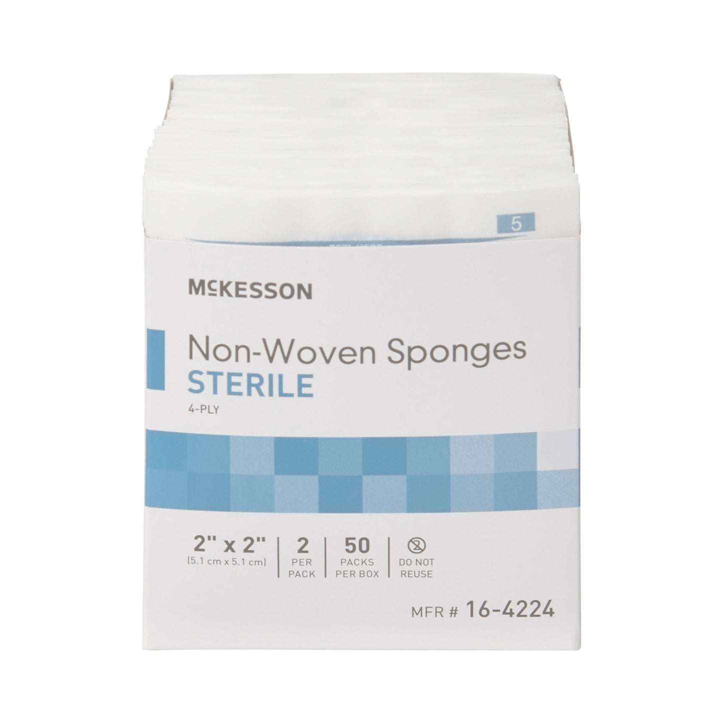 McKesson Sterile Nonwoven Sponge, 2 x 2 Inch, 4-Ply 16-4224