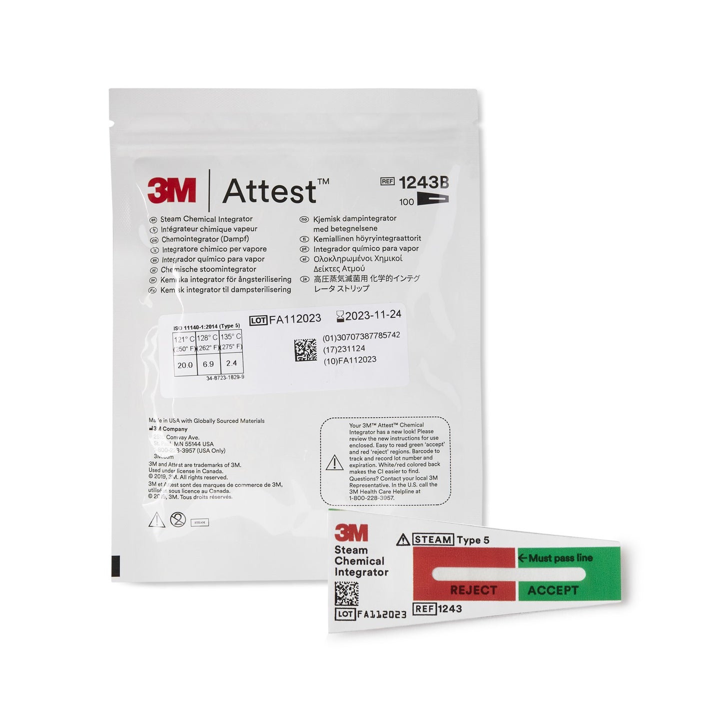 3M™ Attest™ Sterilization Chemical Integrator Strip 1243B