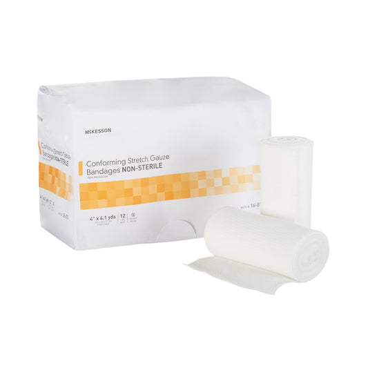 Conforming Bandage McKesson 4 Inch X 4-1/10 Yard NonSterile 12 per Pack - 16-013