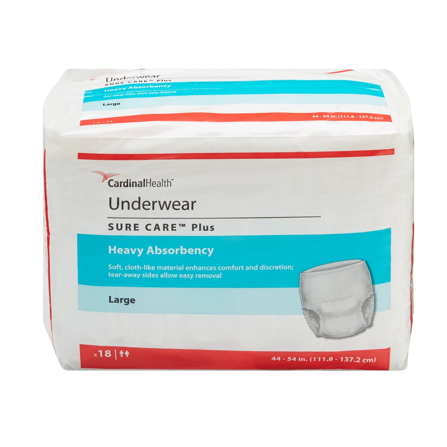 Unisex Adult Absorbent Underwear Sure Care™ Plus Pull On with Tear Away Seams Large Disposable Heavy Absorbency - 1615A