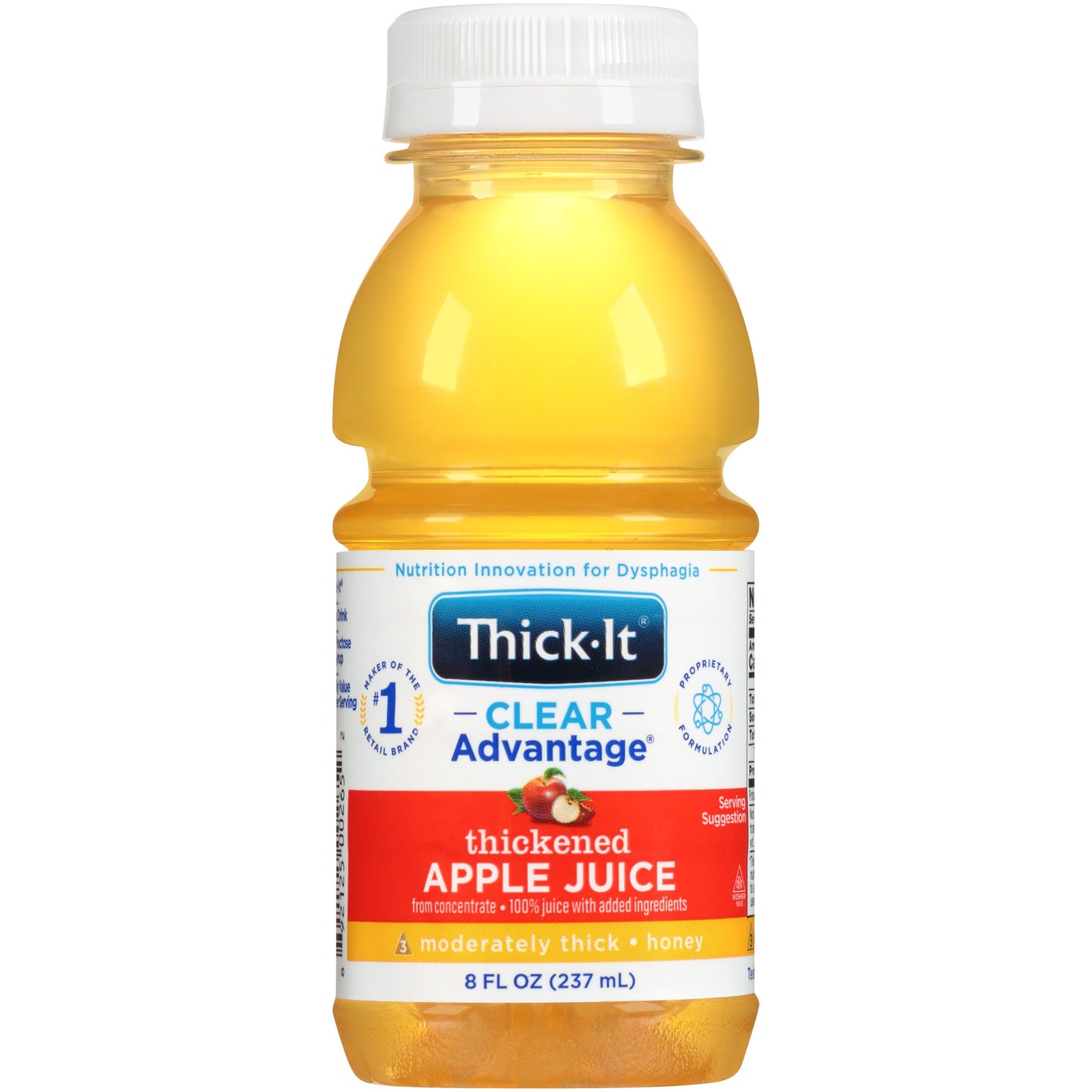 Thickened Beverage Thick-It® Clear Advantage® 8 oz. Bottle Apple Flavor Liquid IDDSI Level 3 Moderately Thick/Liquidized - B457-L9044