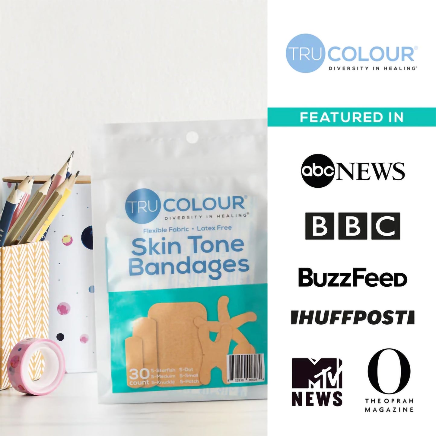 TruColour® Beige Adhesive Strip, Assorted Shapes and Sizes TCB-AASD