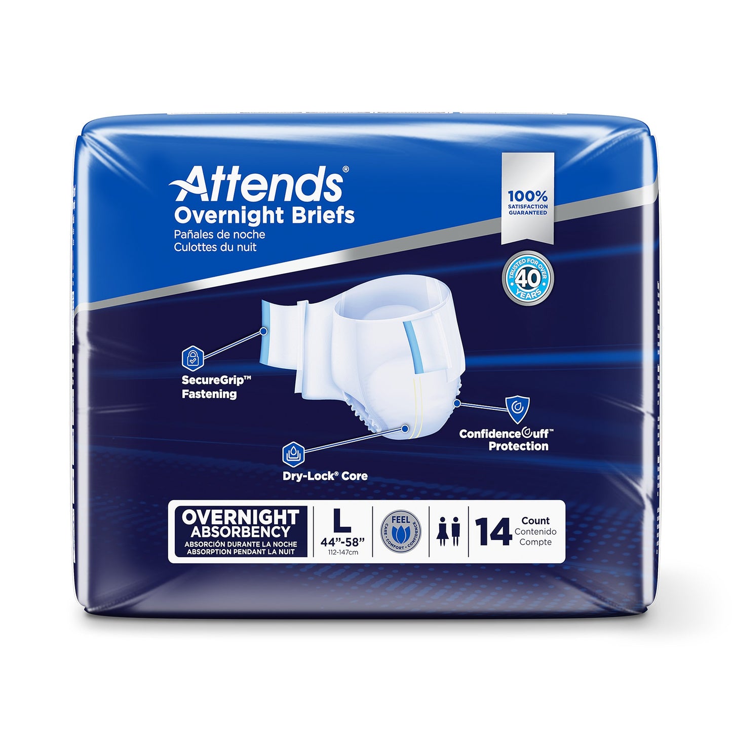 Attends® Briefs with Overnight Protection, Large DDEW30