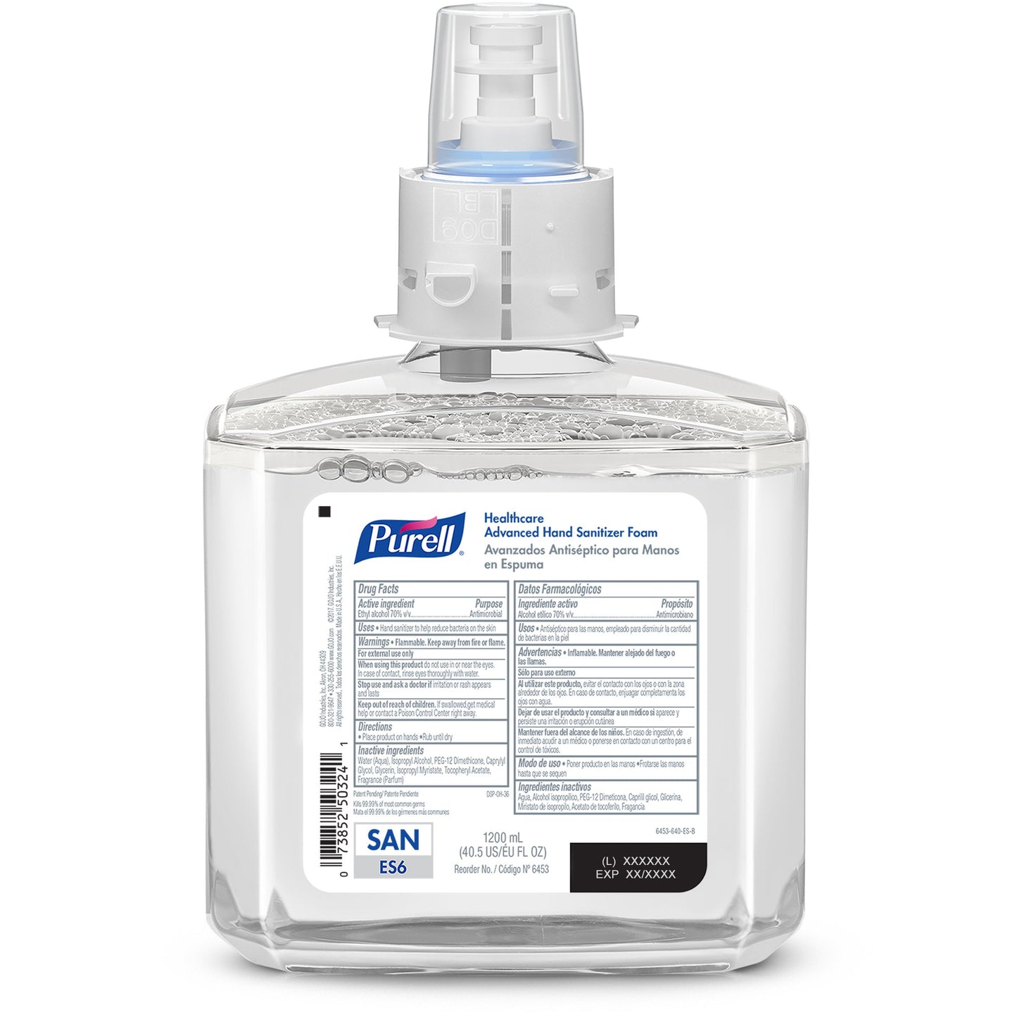 Purell® Healthcare Advanced Hand Sanitizer Foam 1200 mL Refill for ES6 Dispenser 6453-02