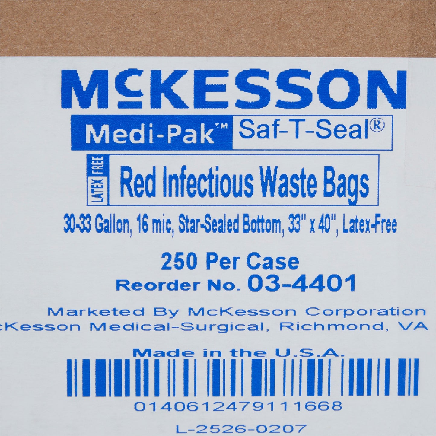 SAF-T-SEAL® Infectious Waste Bag, 30-33 ga; 03-4401