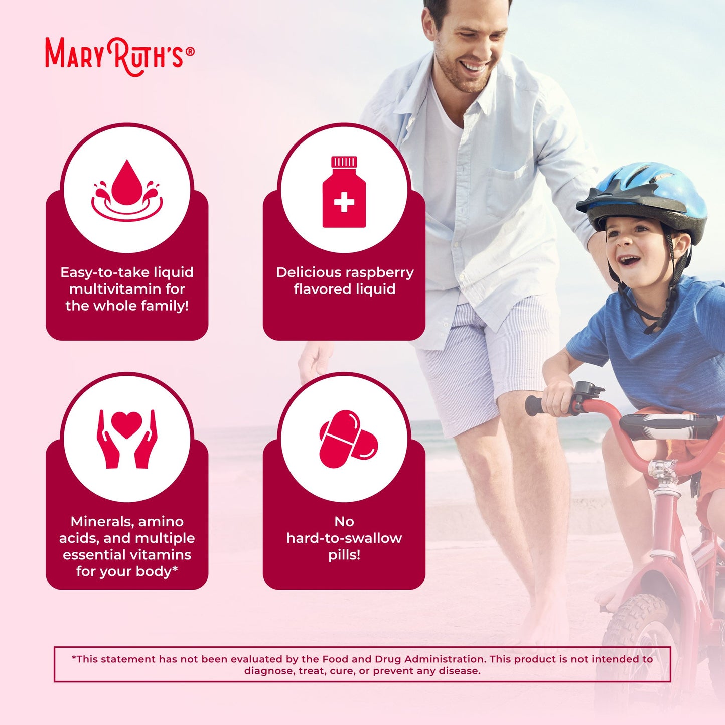 Mary Ruth's™ Liquid Morning Multivitamin, Raspberry Flavor, 30-ounce Bottle BL-AD-MLT-CV-PSF-30Z-UN-01