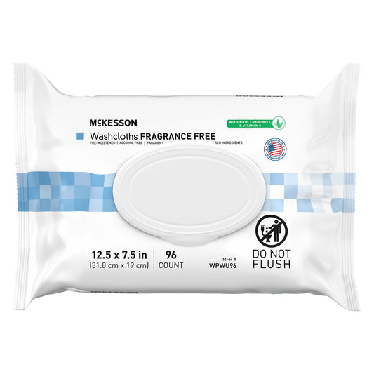 McKesson Fragrance Free Washcloths, 96 ct. WPWU96