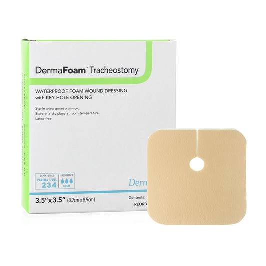 DermaFoam® Tracheostomy Nonadhesive without Border Foam Dressing, 3½ x 3½ Inch 45330