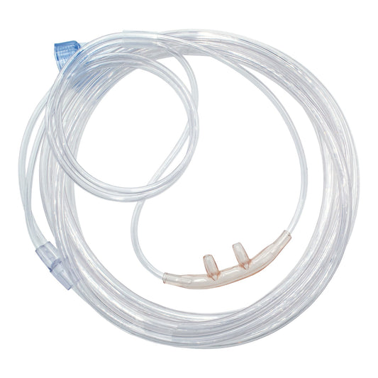 ETCO2 Nasal Sampling Cannula with O2 Delivery Salter-Style® Adult Curved Prong / NonFlared Tip 7 Foot O2 Line - 1699-7-50