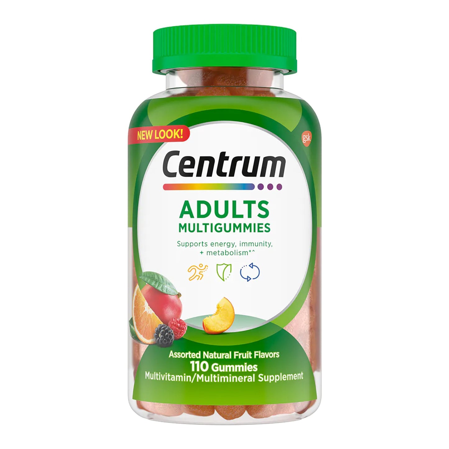 Multivitamin Supplement Centrum® Gummy 110 per Bottle Fruit Flavor - 30573128434