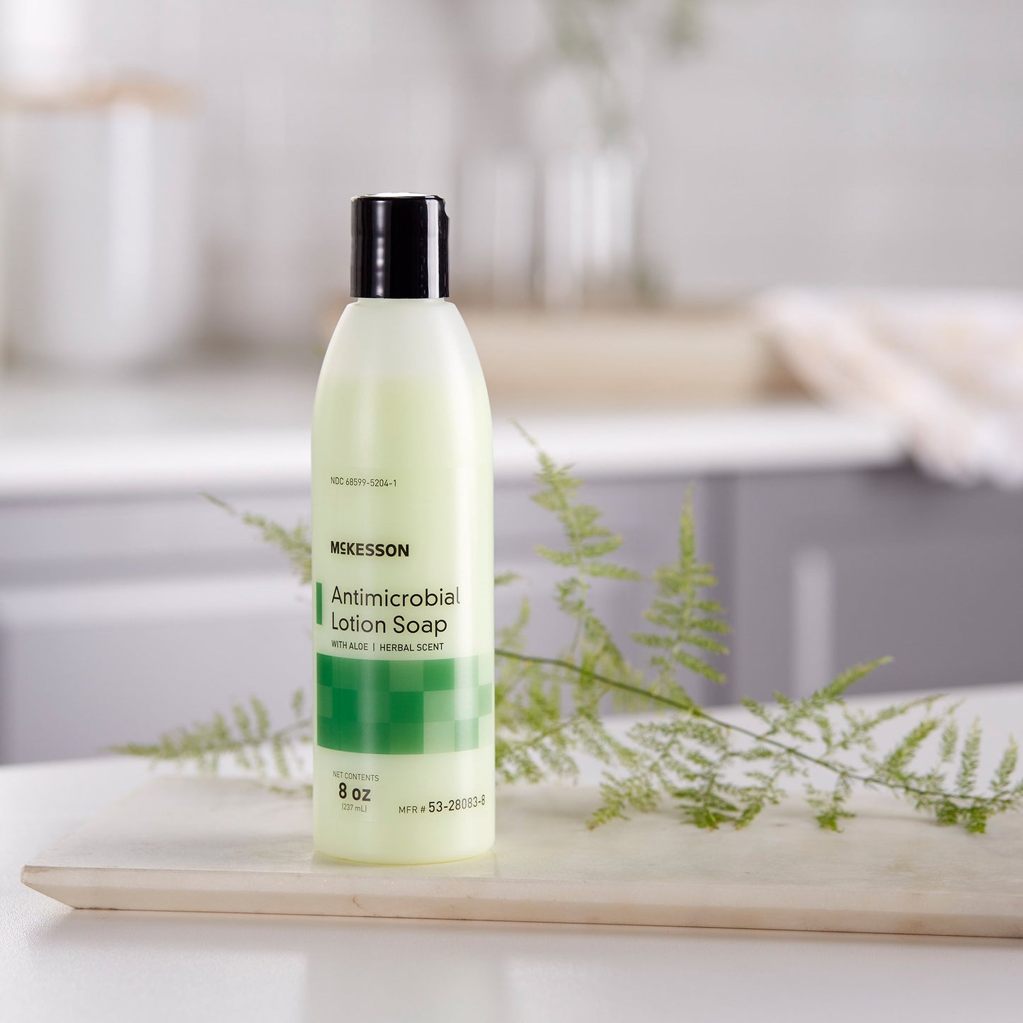 McKesson Antimicrobial Lotion Soap, Herbal Scent, With Aloe, 8-ounce bottle 53-28083-8