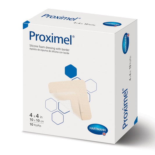 Foam Dressing Proximel® 4 X 4 Inch With Border Waterproof Film Backing Silicone Adhesive Square Sterile - 14200000