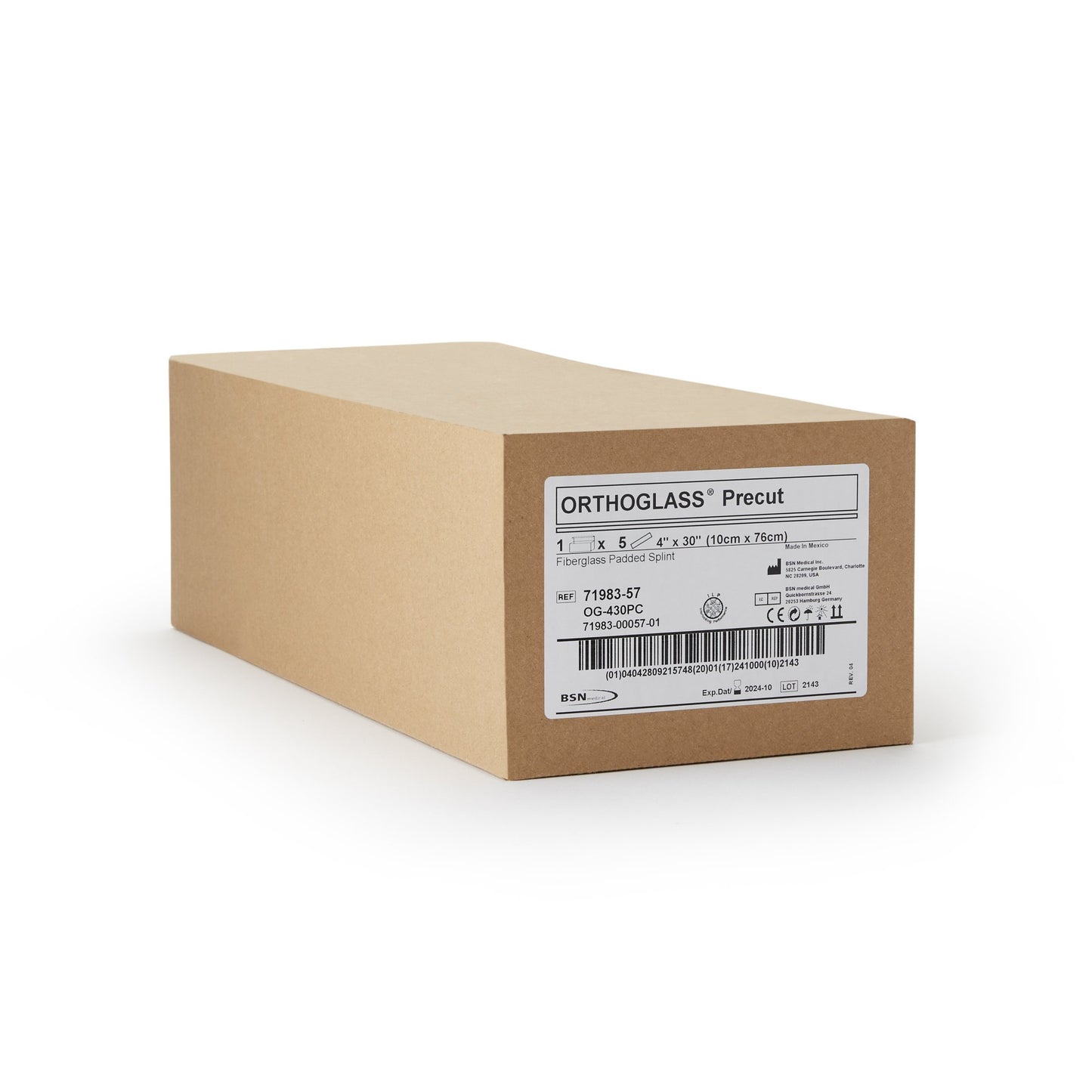 Ortho-Glass® Precut Splint, White, 4 x 30 Inch OG-430PC