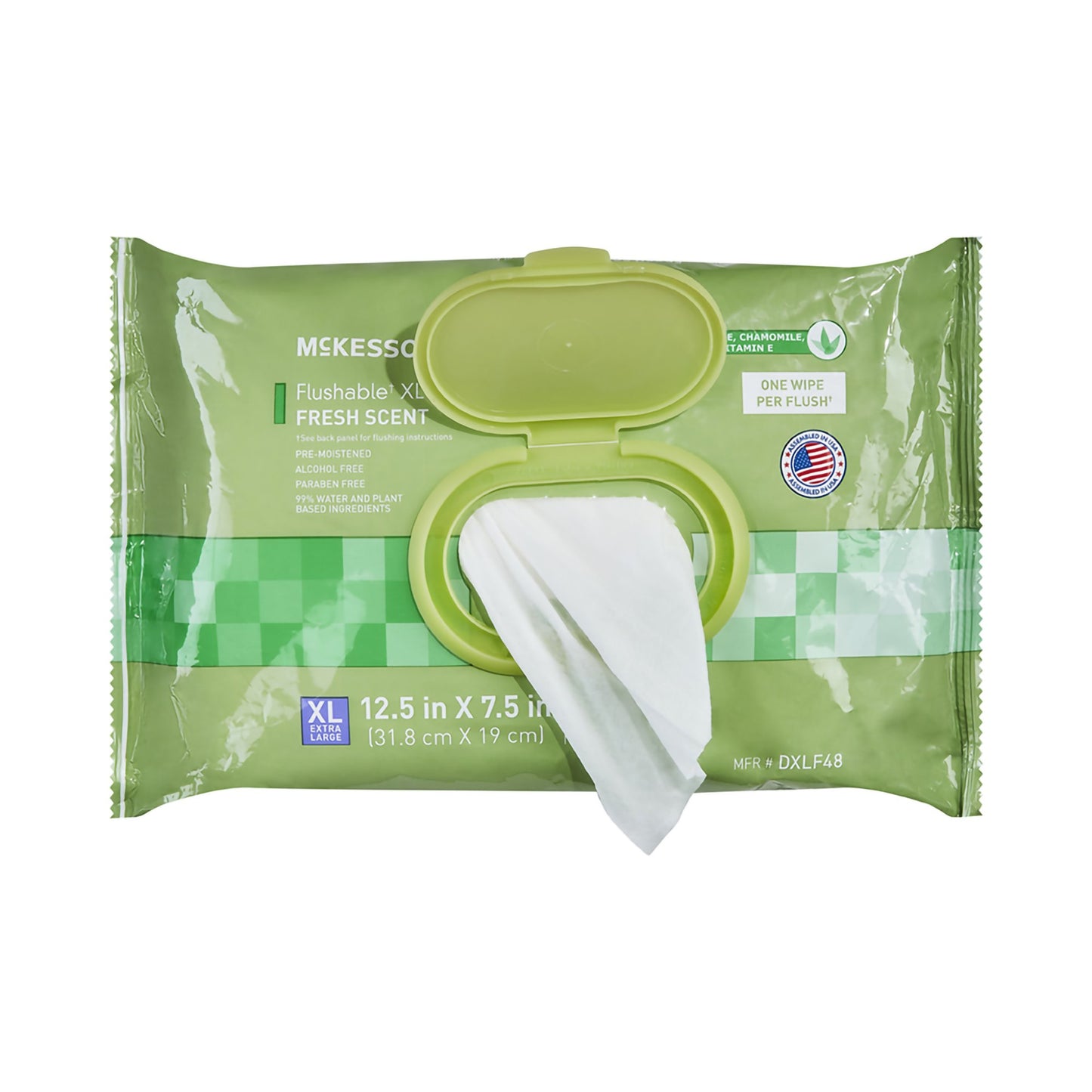 McKesson Flushable* Wet Wipes XL - Scented, 48 Wet Wipes per Pack DXLF48