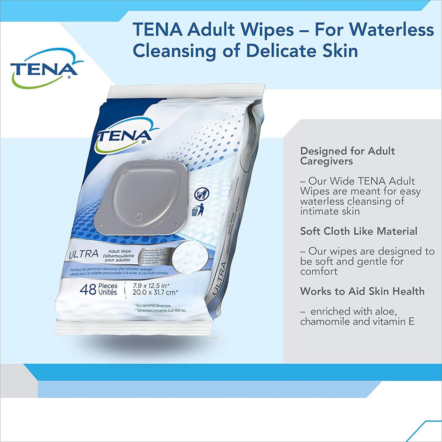 Tena UltraFlush Flushable Personal Wipes 65726