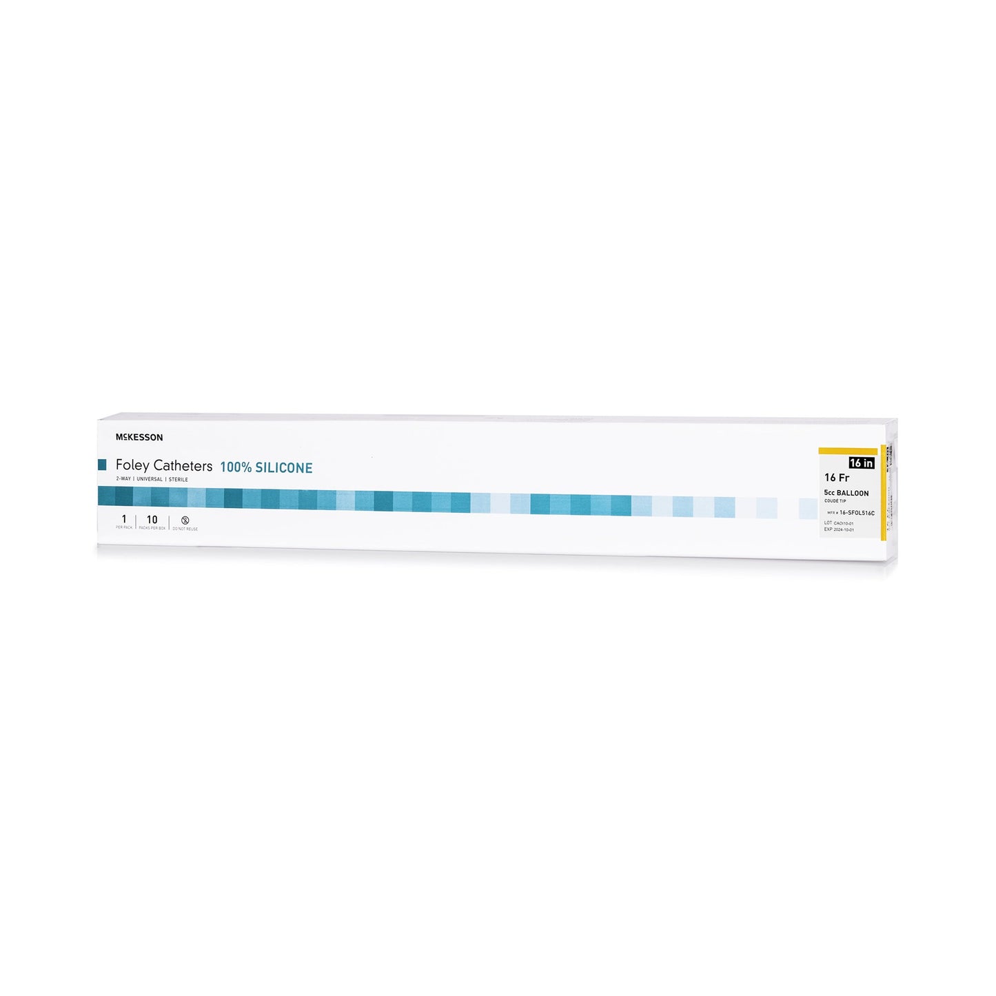 Foley Catheter McKesson 2-Way Coude Tip 5 cc Balloon 16 Fr. Silicone - 16-SFOL516C