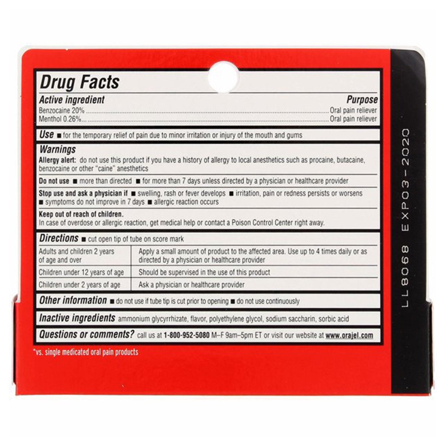 Orajel™ 3X Medicated for Toothache & Gum Gel Extra Strength 10310028313