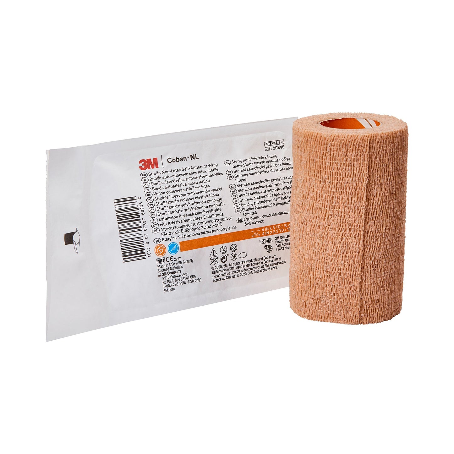 3M™ Coban™ LF Self-adherent Closure Cohesive Bandage, 4 Inch x 5 Yard 2084S