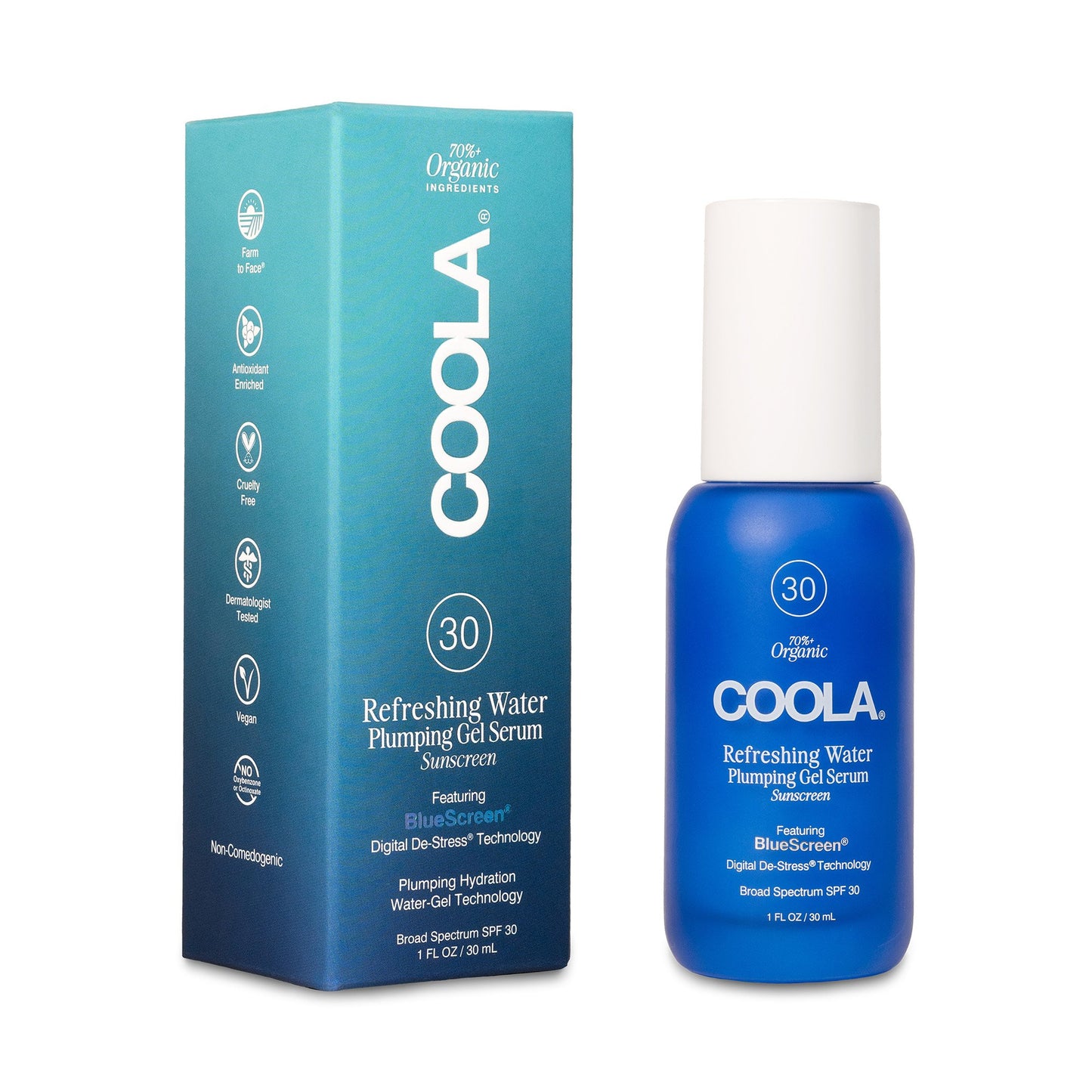 Facial Moisturizer with Sunscreen COOLA® Refreshing Water Plumping Gel 1 oz. Pump Bottle Unscented Gel CL10696