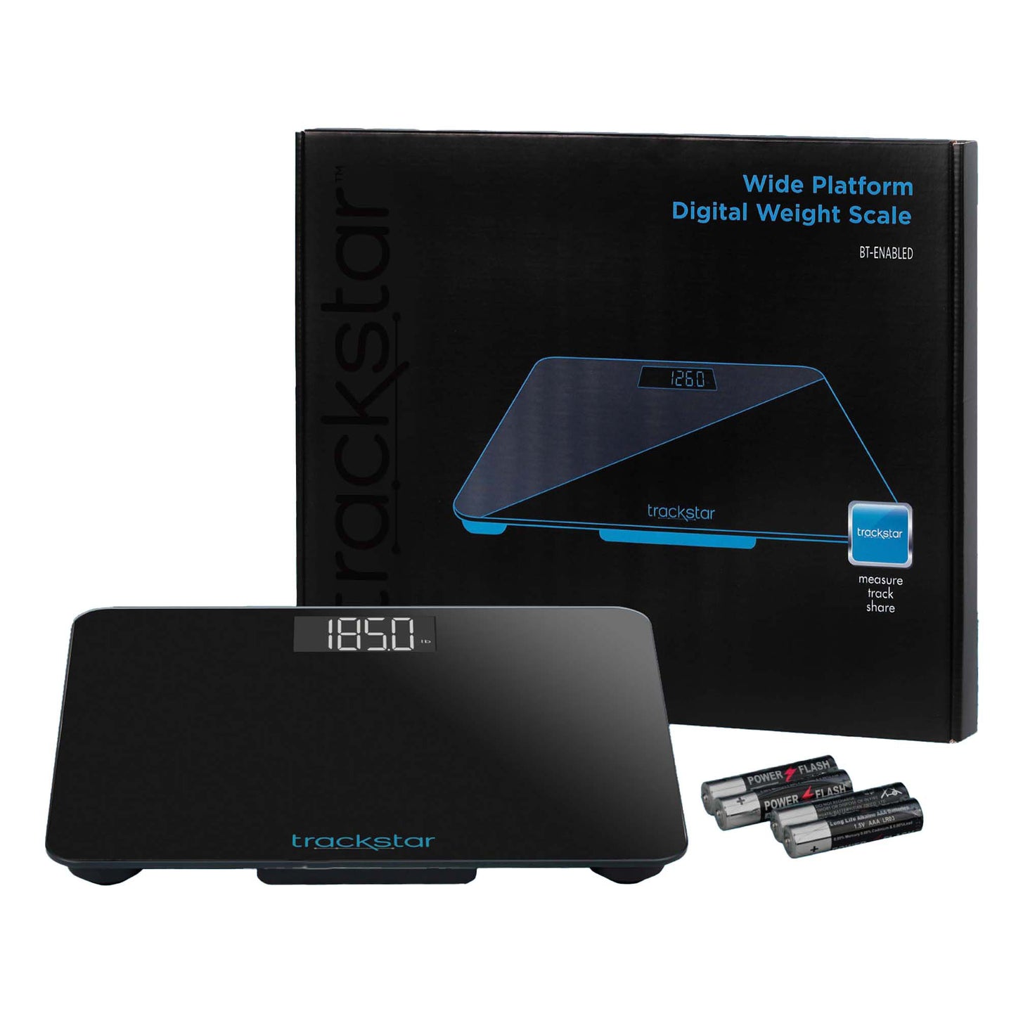 Floor Scale Trackstar Digital Display 550 lbs. / 250 kg Weight Capacity Black Battery Operated 302-1114B